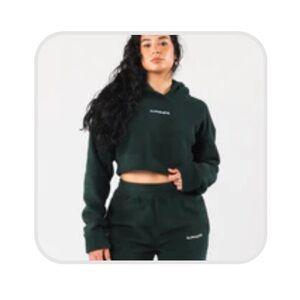 Alphalete Dark Green Cropped Hoodie